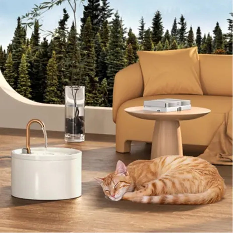 Summervibes Petlovers MISFANS Ceramic Cat Water Fountain D02 – 2.1L Ultra-Quiet Drinking Bowl for Cats & Dogs | Filtered & Easy to Clean | Non Stop Water Fountain Wired Plug-In Model