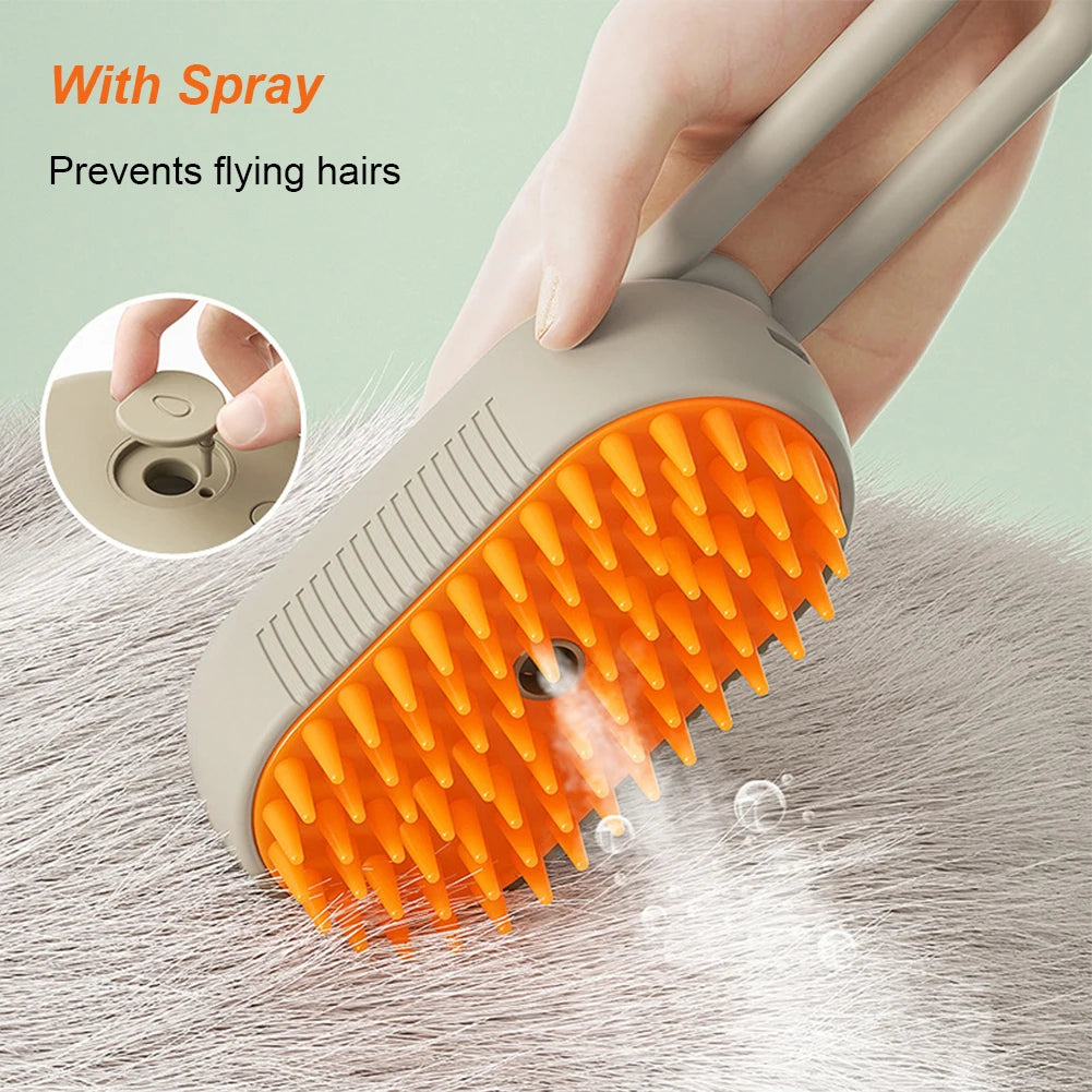 3-in-1 Electric Steam Spray Pet Grooming Brush