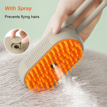 3-in-1 Electric Steam Spray Pet Grooming Brush