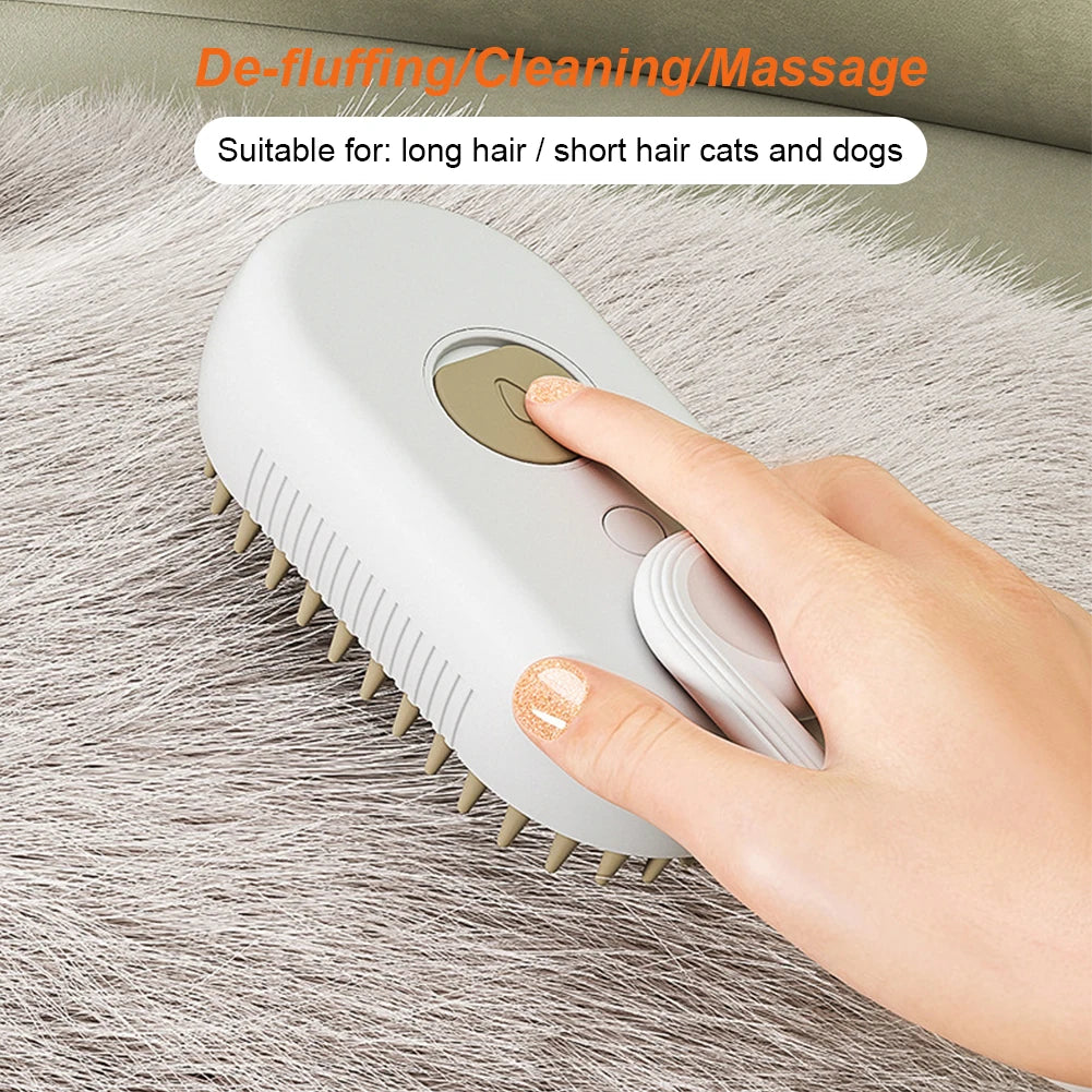 3-in-1 Electric Steam Spray Pet Grooming Brush