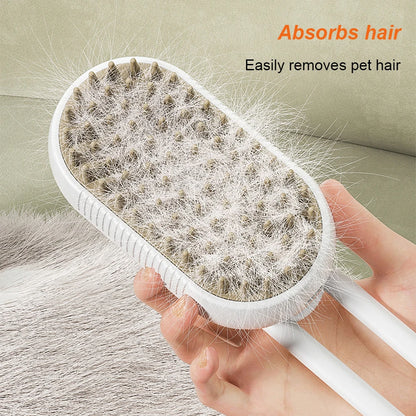 3-in-1 Electric Steam Spray Pet Grooming Brush
