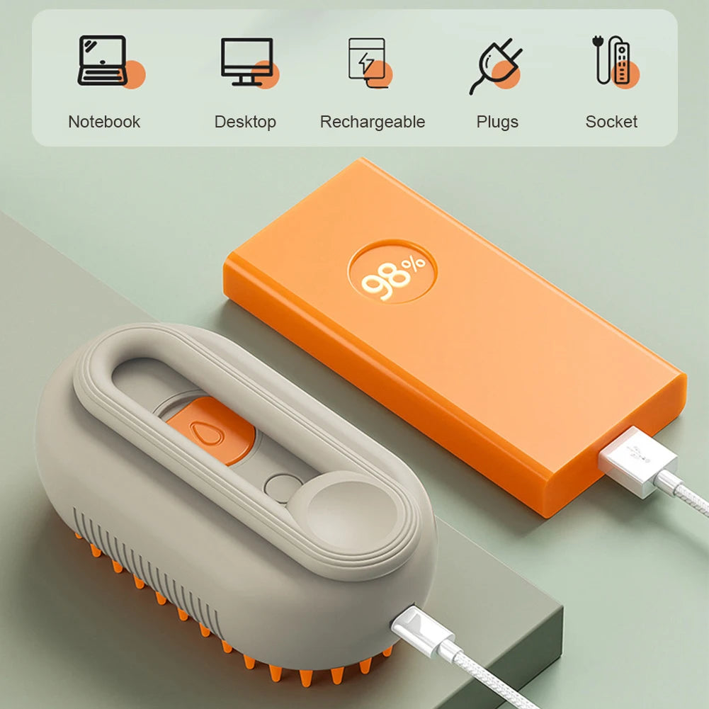 3-in-1 Electric Steam Spray Pet Grooming Brush